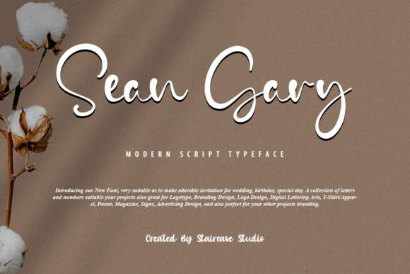 Sean Gary Script Font for Elegant Handmade Brands